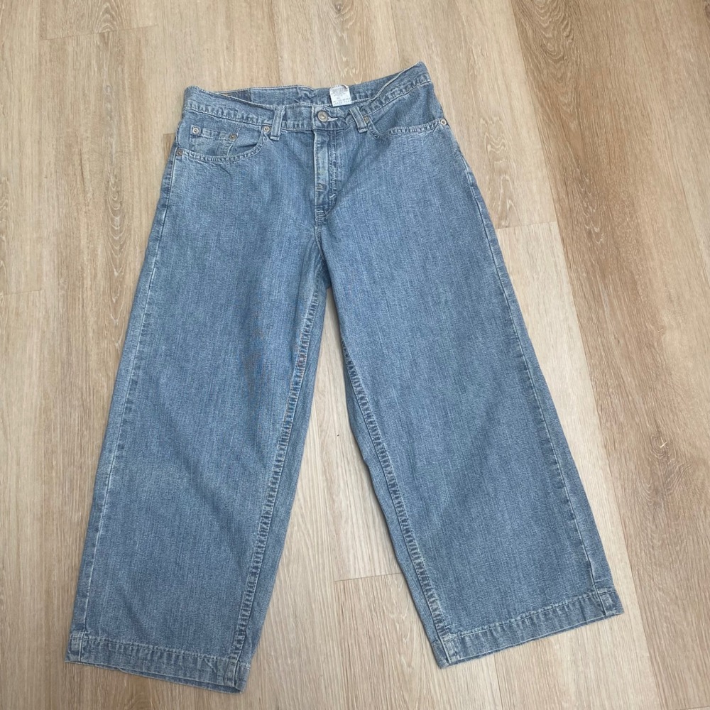 Levis 577 Vintage Wide Leg Jeans Womens 8 Medium Wash Blue Cotton Cropped Denim